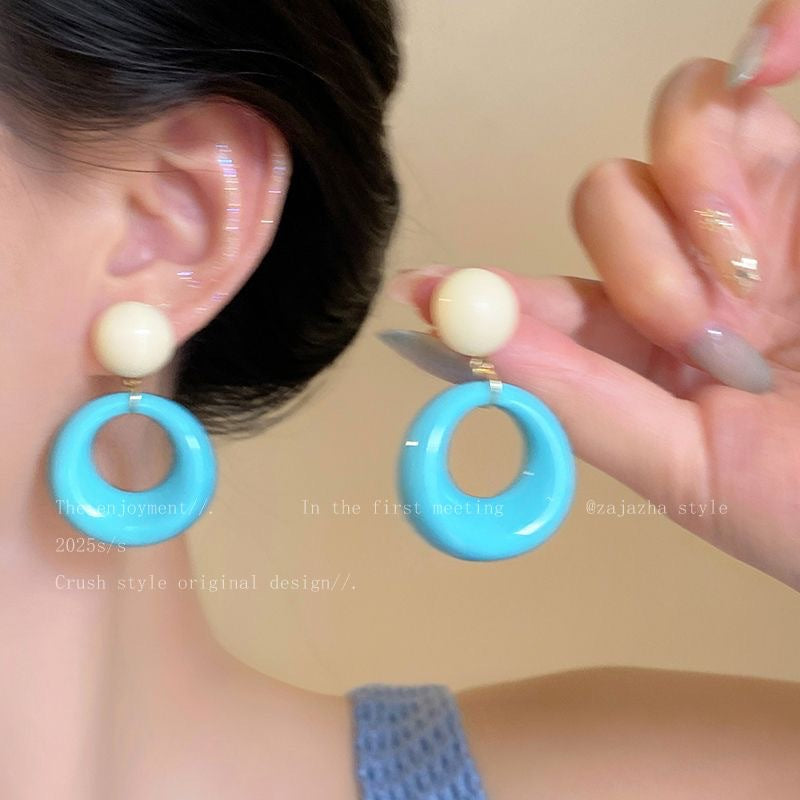 Wholesale Dopamine colorful beaded earrings